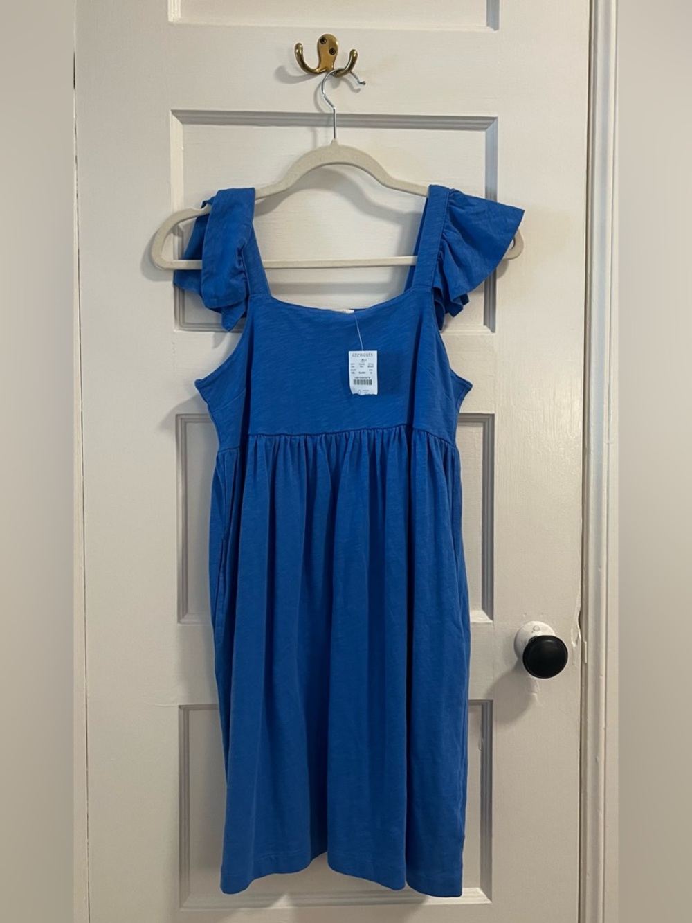 NWT J. Crew Crewcuts Girls Blue Ruffle-Shoulder Dress Size 12